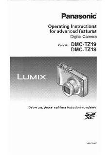 Panasonic Lumix TZ19 manual. Camera Instructions.